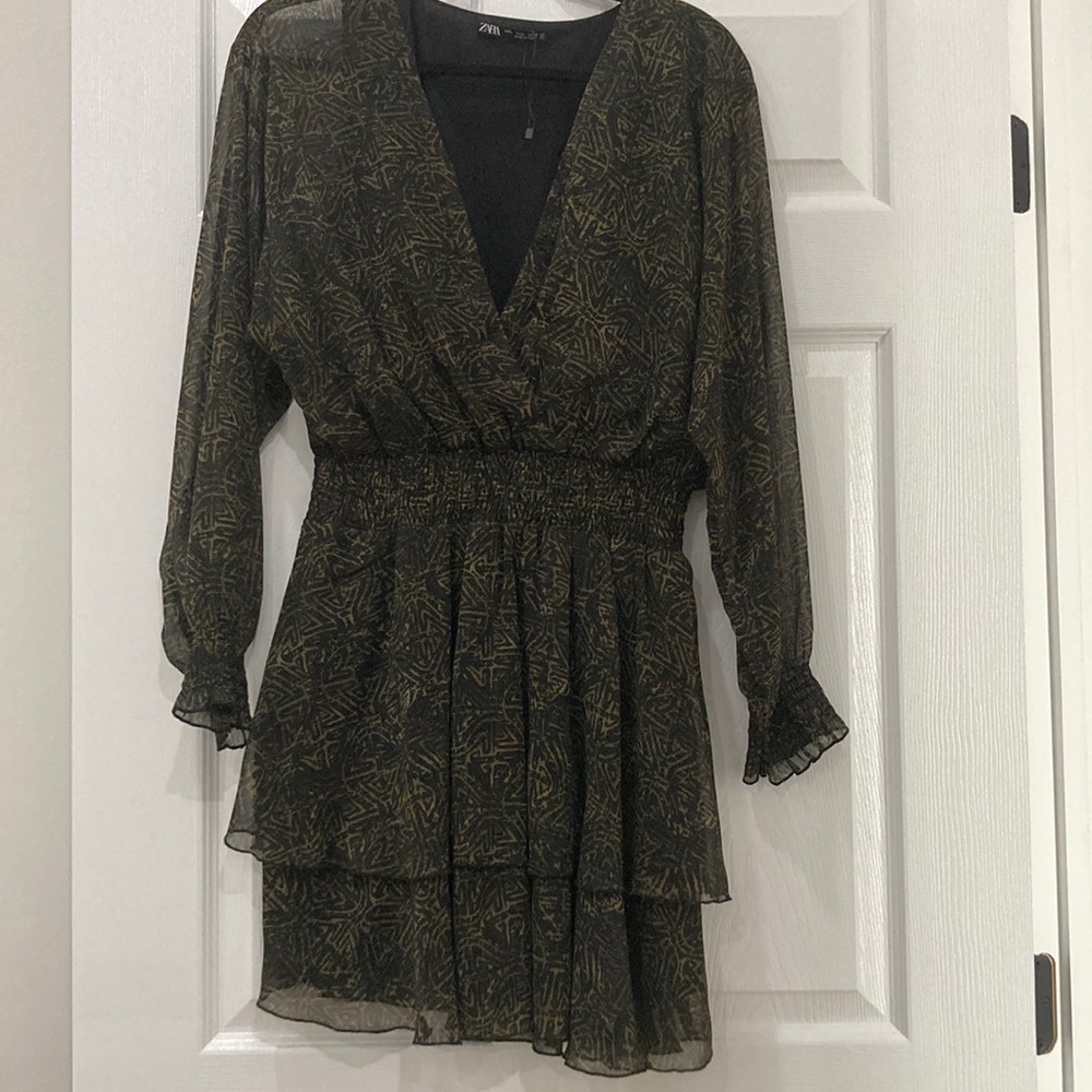 Zara long sleeve print dress
